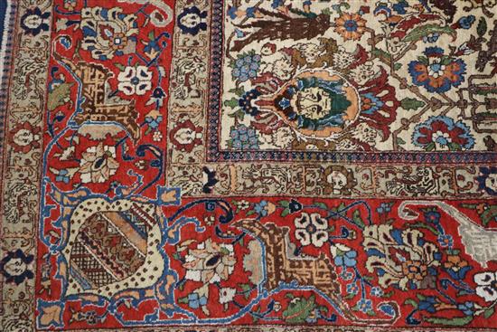 A Tabriz picture carpet, 10ft 11in by 8ft.